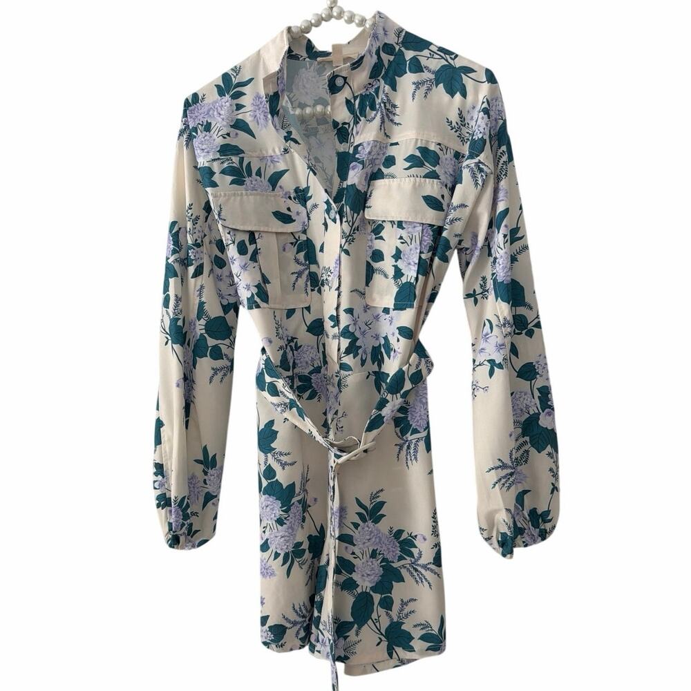 Pink Ripple floral romper sz M